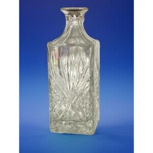 Crystal Liqueur Decanter without stopper, Heavy Square Great Condition